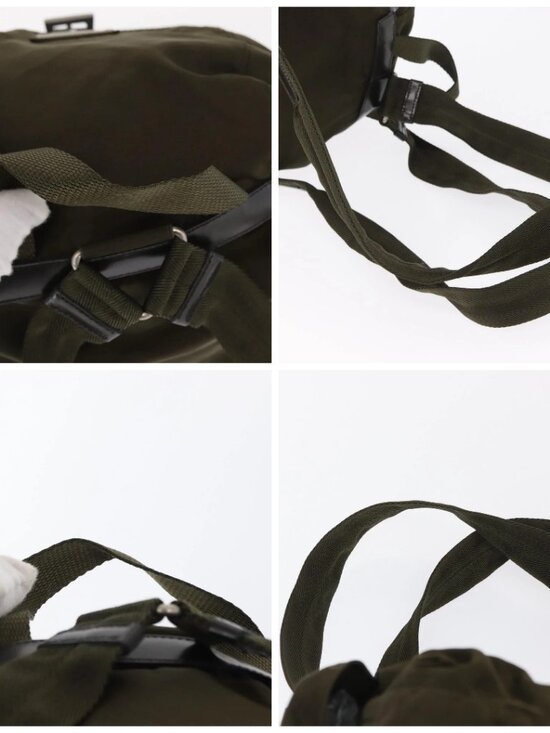 PRADA Backpack Nylon Khaki Silver main image 7